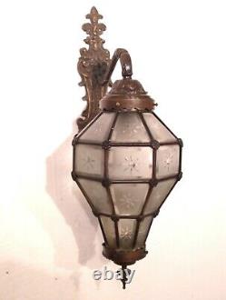 Antique Versailles Wall Mounted Bronze & Brass Chandelier Lantern