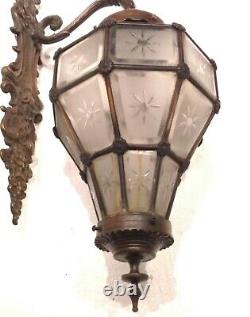 Antique Versailles Wall Mounted Bronze & Brass Chandelier Lantern