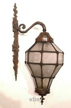 Antique Versailles Wall Mounted Bronze & Brass Chandelier Lantern