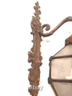 Antique Versailles Wall Mounted Bronze & Brass Chandelier Lantern