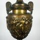 Antique Victorian 19th Century Bronze Greco-Roman Urn 32 Tall Lamp Marble Base