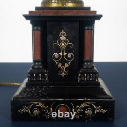 Antique Victorian 19th Century Bronze Greco-Roman Urn 32 Tall Lamp Marble Base