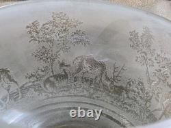 Antique Victorian Bradley & Hubbard Oil Lamp Ornate Base Etched Globe Unused
