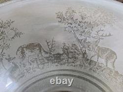 Antique Victorian Bradley & Hubbard Oil Lamp Ornate Base Etched Globe Unused