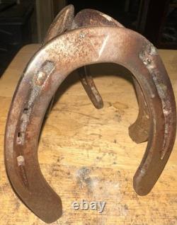Antique Victorian Copper Carriage Lantern WithElectric Light & Horseshoe Stand