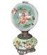 Antique Victorian Hand painted Floral Gone with the Wind Oil Lamp Converted