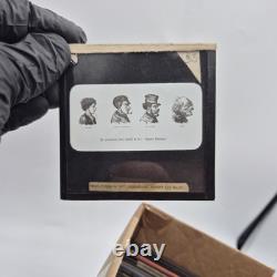 Antique Victorian Magic Lantern Glass Slides Set Of 50 Mixed Topics