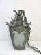 Antique Victorian Ornate Brass Pebbled Glass Ceiling Lantern Pendant Lamp