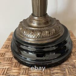 Antique Victorian Pink Cranberry Milk Glass Oil Lantern Electric Parlor Lamp