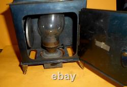 Antique Vintage 1890 Magic Lantern Slide Projector Made In Germany + 10 Slides