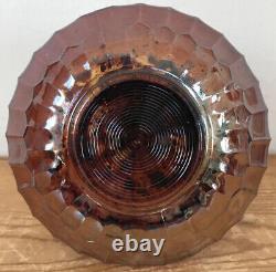 Antique Vintage 1900s Iridescent Art Deco Geometric Glass Oil Lantern Lamp Base