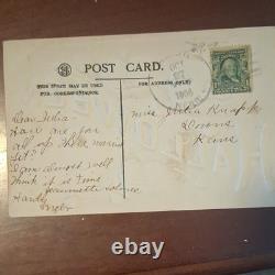 Antique Vintage 1906 Halloween Postcard Jack-o'-Lantern Pumpkins Orange