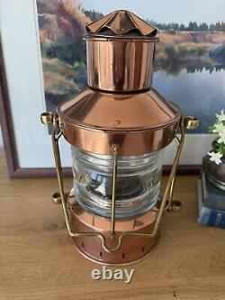 Antique Vintage 1920 1940 Maritime Anchor Light Lamp D. H. R. Holland Nautical