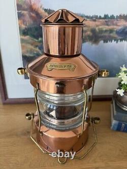 Antique Vintage 1920 1940 Maritime Anchor Light Lamp D. H. R. Holland Nautical