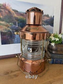 Antique Vintage 1920 1940 Maritime Anchor Light Lamp D. H. R. Holland Nautical