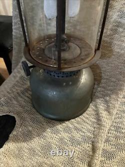 Antique Vintage 1920's Coleman Lantern Quick Lite Pyrex Globe Double Mantle