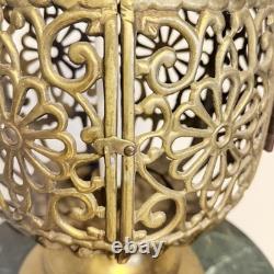Antique Vintage 1930's Pierced Brass Ornate Shinto Shrine Lantern Heavy