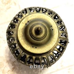 Antique Vintage 1930's Pierced Brass Ornate Shinto Shrine Lantern Heavy