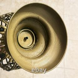 Antique Vintage 1930's Pierced Brass Ornate Shinto Shrine Lantern Heavy