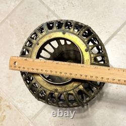 Antique Vintage 1930's Pierced Brass Ornate Shinto Shrine Lantern Heavy