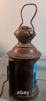 Antique Vintage 9 Port Navigational Bridge Blue Ship Light Nautical Light