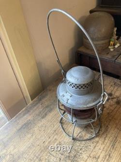 Antique Vintage Adlake RED globe Railroad kerosene lantern US and Canada