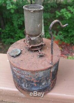 Antique Vintage Armspear Railroad Switch Lamp Oil Lantern 4 Lense Amber Blue