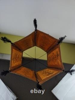 Antique Vintage Asian Paper Hand Painted Hanging Light Shade Lantern