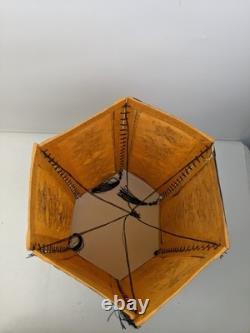 Antique Vintage Asian Paper Hand Painted Hanging Light Shade Lantern