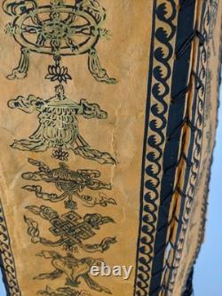 Antique Vintage Asian Paper Hand Painted Hanging Light Shade Lantern