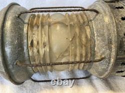 Antique Vintage Brass Galvanized Nautical Marine Boat Lantern RARE Collectible