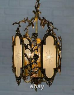 Antique Vintage Brass Lantern Chandelier Lighting Ceiling Lamp
