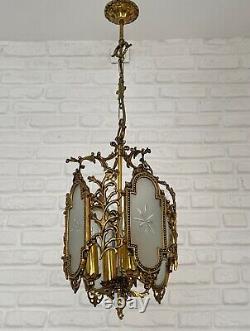 Antique Vintage Brass Lantern Chandelier Lighting Ceiling Lamp