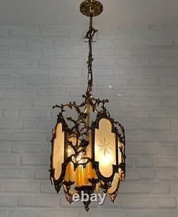 Antique Vintage Brass Lantern Chandelier Lighting Ceiling Lamp