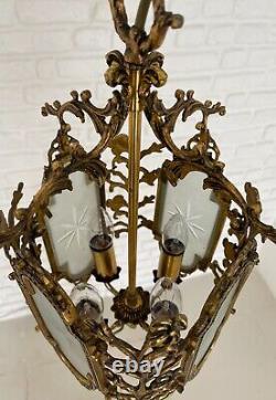 Antique Vintage Brass Lantern Chandelier Lighting Ceiling Lamp