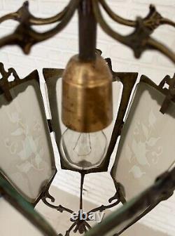 Antique Vintage Brass Lantern Chandelier Lighting Ceiling Lamp