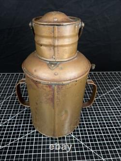 Antique Vintage British Copper & Brass DL Maritime Ships Oil Lantern Lamp 3256