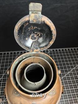 Antique Vintage British Copper & Brass DL Maritime Ships Oil Lantern Lamp 3256