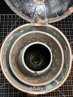 Antique Vintage British Copper & Brass DL Maritime Ships Oil Lantern Lamp 3256