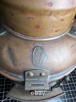 Antique Vintage British Copper & Brass DL Maritime Ships Oil Lantern Lamp 3256