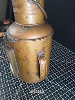 Antique Vintage British Copper & Brass DL Maritime Ships Oil Lantern Lamp 3256
