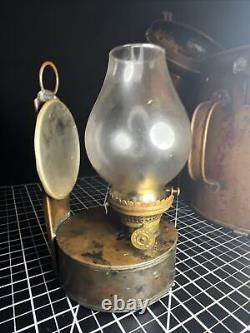 Antique Vintage British Copper & Brass DL Maritime Ships Oil Lantern Lamp 3256
