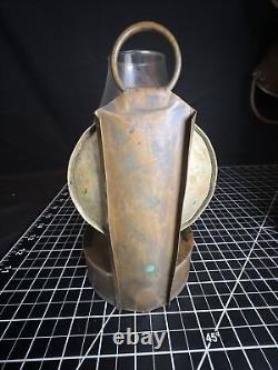 Antique Vintage British Copper & Brass DL Maritime Ships Oil Lantern Lamp 3256