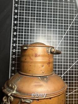 Antique Vintage British Copper & Brass DL Maritime Ships Oil Lantern Lamp 3256
