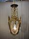 Antique Vintage Bronze Chandelier Petite Pendant 1 Light Lantern French Crystals