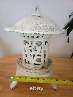 Antique/Vintage Chinese Cast Iron Pagoda Garden Lantern Tea Light Candle Holder