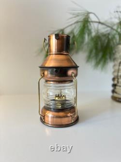 Antique Vintage Copper Storm Lamp Vintage Ships Lantern from Hong Hong Oil