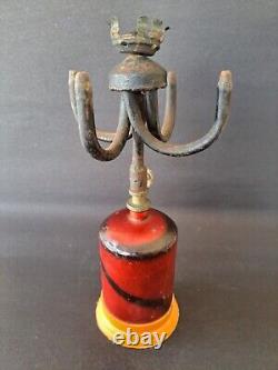 Antique Vintage FIRE RED & GOLD LPG GAS Beacon Lantern Lamp