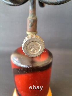 Antique Vintage FIRE RED & GOLD LPG GAS Beacon Lantern Lamp