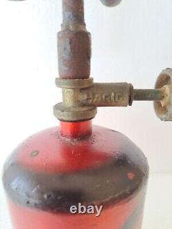 Antique Vintage FIRE RED & GOLD LPG GAS Beacon Lantern Lamp